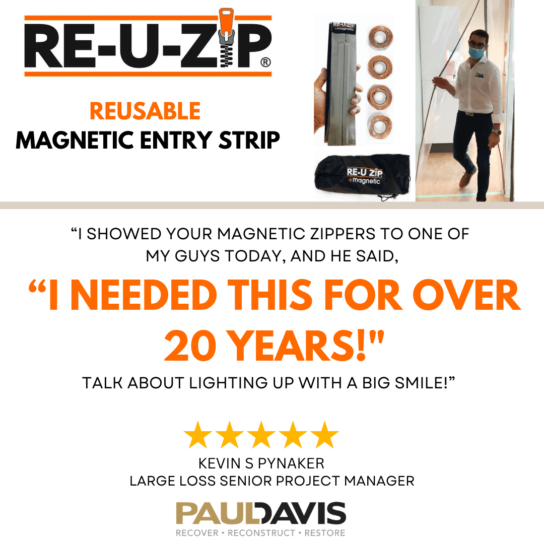 RE-U-ZIP™ INNOVATIVE DUST BARRIER SOLUTIONS RE-U-ZIP®  MAGNETIC ENTRY STRIP™ (ONLY) | 6-PACK