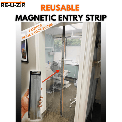 RE-U-ZIP™ INNOVATIVE DUST BARRIER SOLUTIONS RE-U-ZIP® REUSABLE MAGNETIC ENTRY STRIP™ (ONLY) | 6-PACK