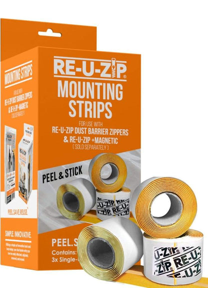 RE-U-ZIP DUST BARRIER SYSTEM Construction RE-U-ZIP™ MOUNTING STRIPS - 3 PACK