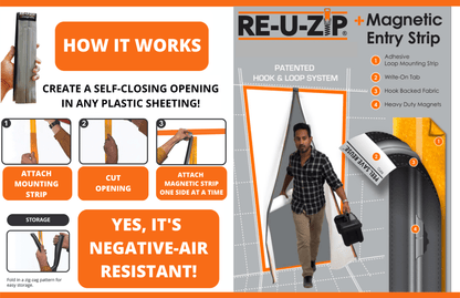 RE-U-ZIP INNOVATIVE DUST BARRIER SOLUTIONS Construction RE-U-ZIP™ Dust Barrier Entry System | Pro Bundle