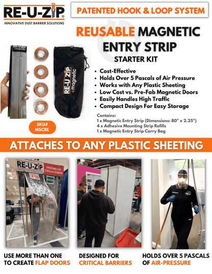 RE-U-ZIP INNOVATIVE DUST BARRIER SOLUTIONS Construction RE-U-ZIP™ Dust Barrier Entry System | Pro Bundle