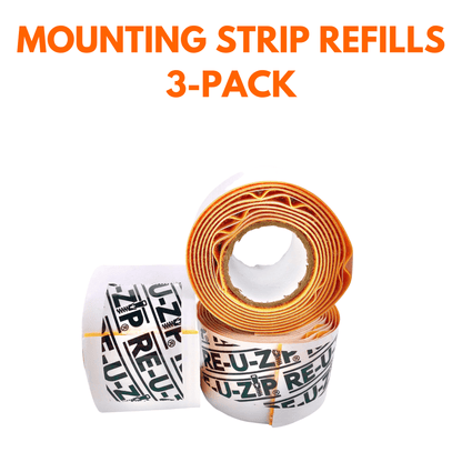 RE-U-ZIP INNOVATIVE DUST BARRIER SOLUTIONS Construction RE-U-ZIP™ Mounting Strips | 3 Pack