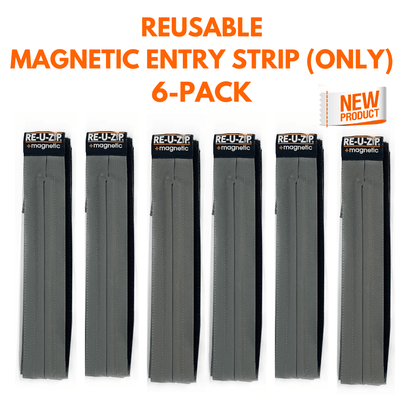 RE-U-ZIP™ INNOVATIVE DUST BARRIER SOLUTIONS RE-U-ZIP™ REUSABLE MAGNETIC ENTRY STRIP ONLY | 6-PACK